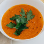 Spiced carrot & lentil soup